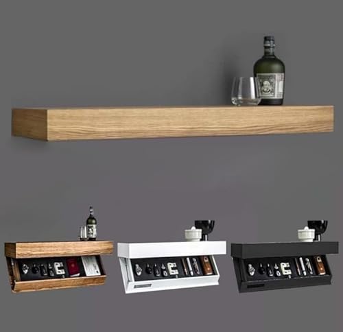 Regal Mit Geheimfach, Verstecktes Regal Als Tresor Für Das Wohnzimmer Oder Büro, Wandaufbewahrungslösung, Wandboard Mit Geheimfach, Black, One Size von Generic