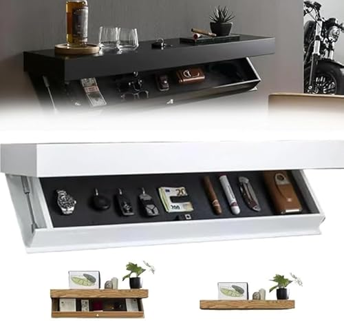 Regal Mit Geheimfach, Verstecktes Regal Als Tresor Für Das Wohnzimmer Oder Büro, Wandaufbewahrungslösung, Wandboard Mit Geheimfach, White, One Size Regal Mit Geheimfach, Verstecktes Regal Als Tresor Für Das Wohnzimmer Oder Büro, Wandaufbewahrungslösung, Wandboard Mit Geheimfach, White, One Size von Generic