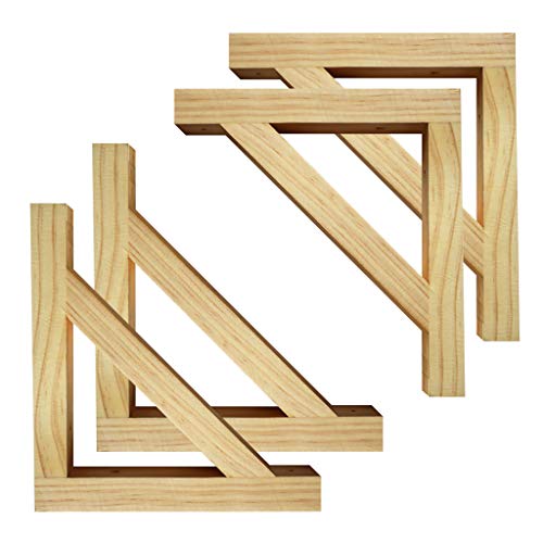 Regalhalterung Aus Holz, 100% Naturholz, Verschiedene Größen Geeignet, Holzfarbe/Holzwachsölfarbe/4Pcs-Wood Wa* Oil/180 * 190Mm Regalhalterung Aus Holz, 100% Naturholz, Verschiedene Größen Geeignet, Holzfarbe/Holzwachsölfarbe/4Pcs-Wood Wa* Oil/180 * 190Mm von Generic