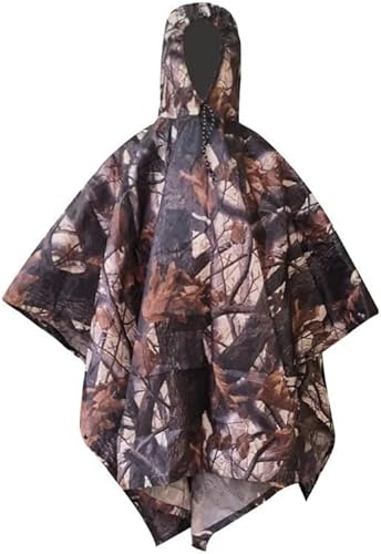 Regenponcho 3 In 1 Tragbarer Sonnenschutz Camping Tarp Bodenmatte Regenmantel Outdoor wasserdichte Regenponcho Rucksack Abdeckung Für Wanderpicknick, Camouflage 3 von Generic