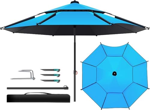Regenschirm Rund Kippbarer Angelschirm Metall Ahor Starker Und Robuster Schutz Sonnenschutz Sonnenschirm Strandterrasse Im Freien Und Terrassentische Sonnenschutz Für, Blue, 2.4m/7.8ft Regenschirm Rund Kippbarer Angelschirm Metall Ahor Starker Und Robuster Schutz Sonnenschutz Sonnenschirm Strandterrasse Im Freien Und Terrassentische Sonnenschutz Für, Blue, 2.4m/7.8ft von Generic