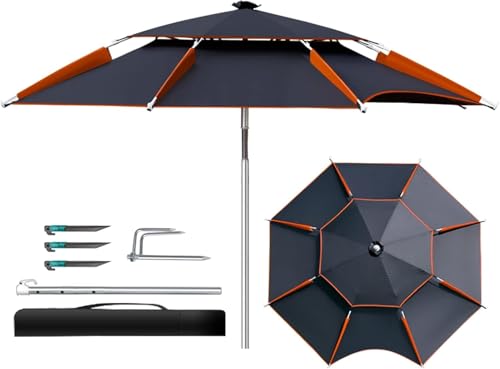 Regenschirm Rund Kippbarer Angelschirm Metall Ahor Starker Und Robuster Schutz Sonnenschutz Sonnenschirm Strandterrasse Im Freien Und Terrassentische Sonnenschutz Für, Orange Black, 2.6m/8.5ft Regenschirm Rund Kippbarer Angelschirm Metall Ahor Starker Und Robuster Schutz Sonnenschutz Sonnenschirm Strandterrasse Im Freien Und Terrassentische Sonnenschutz Für, Orange Black, 2.6m/8.5ft von Generic