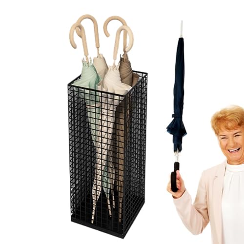 Regenschirmständer aus Metall – Eleganter und funktionaler Regenschirmständer, robuster Metallständer | Organizer für Aufbewahrungsbehälter mit Eimer für Regenschirme, elegantes Design mit von Generic