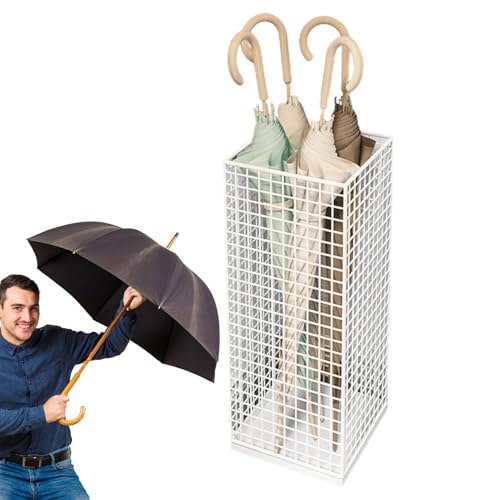 Regenschirmständer aus Metall – Eleganter und robuster Regenschirmständer, Gestell aus robustem Metall | Rostbeständiger Schirmständer Platzsparendes Design mit Abtropfschale, perfekt für Eingänge und von Generic