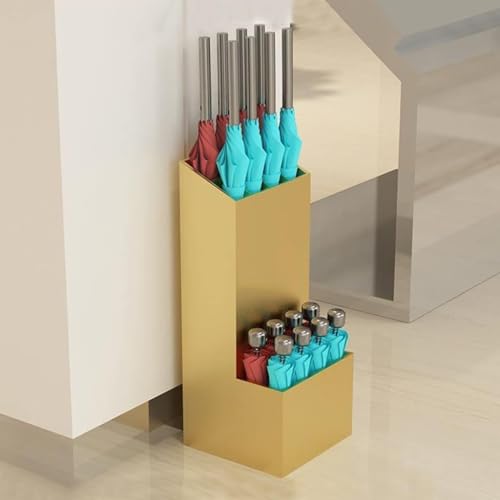 Regenschirmstand, Moderne Metalldoppel -Schicht -Regenschirm -Rack, Regenschirme Für Eingang, Regenschirmhalter Mit Abnehmbaren Tropfschalen, Für Stöcke, Alpenstocks, Baseballschläger(Color:a) von Generic