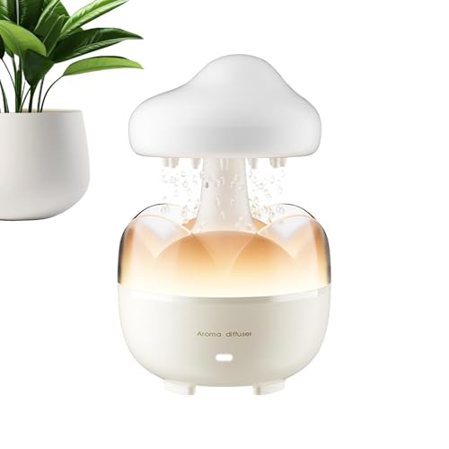 Regentropfen-Luftbefeuchter: Luftbefeuchter in Form einer regentropfenden Wolke, kreativer Luftbefeuchter in Wolkenform, Aromatherapie-Diffusor mit Fernbedienung, Lin von Generic