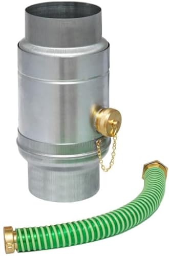 Regenwassersammler Wassersammler Titan Zink 6-tlg/100mm Jumbo Regenwassersammler inkl. Schlauchanschluss-Set und Verschlusskappe - Wassersammler für Regentonnen mit Schlauch von Generic