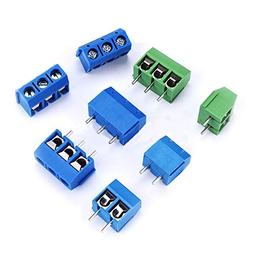 Reihenklemmen KF301-5.0MM 2P KF301-3P Pitch 5.0mm Stecknadel 2P 3P Schraube Leiterplattenklemme Stecker Blau Grün(Green 2P) von Generic