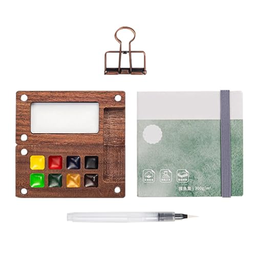 Reise Set für Pocket Malkasten Set | Portable Aquarellpalette Set mit 8 Raster | Pinsel für Pinsel mit Clip für PE Ordner Reise Set für Pocket Malkasten Set | Portable Aquarellpalette Set mit 8 Raster | Pinsel für Pinsel mit Clip für PE Ordner von Generic