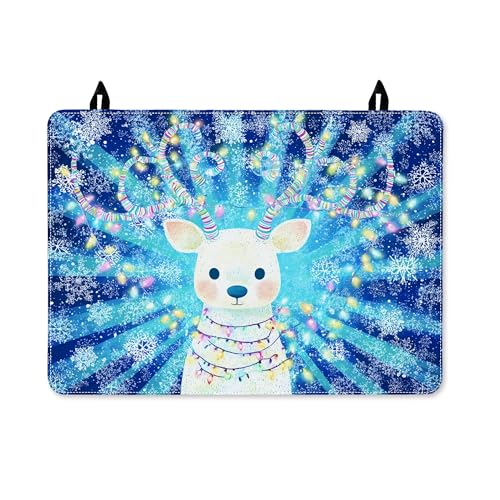 Rentier-Herdabdeckung für Elektroherd, winterliche festliche Schneeflocken, Weihnachtsbeleuchtung, Weihnachtsbeleuchtung, waschbar, Wohnmobil-Abdeckung für kleine Küchen, Heimdekoration, 71,1 x 50,8 von Generic