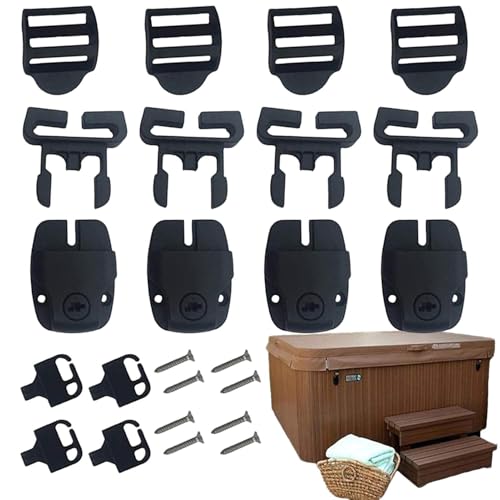 Reparatur-Set für Whirlpool-Abdeckung – austauschbarer, wiederverwendbarer Verriegelungsclip mit Taste, starkes Verschluss-Set für den Spa-Deckel | Robuste Hardware für die Sicherheit Reparatur-Set für Whirlpool-Abdeckung – austauschbarer, wiederverwendbarer Verriegelungsclip mit Taste, starkes Verschluss-Set für den Spa-Deckel | Robuste Hardware für die Sicherheit von Generic
