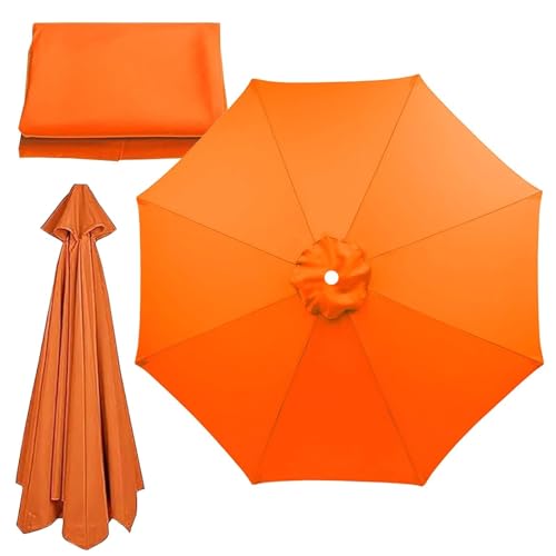 Replacement Parasol Canopy Cover with UV Protection and Waterproof Feature, Easy Installation for Patio Umbrellas(Orange,2.7m/6ribs) von Generic
