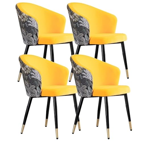 Retro-Esszimmerstuhl-Set mit 4 Samtsitzen und bestickten Rückenlehnen, Metallbeinen für Küche, Esszimmer oder Büro Retro-Esszimmerstuhl-Set mit 4 Samtsitzen und bestickten Rückenlehnen, Metallbeinen für Küche, Esszimmer oder Büro von Generic