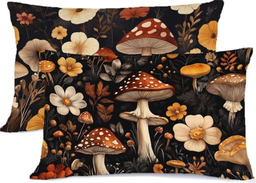 Retro Kissenbezug 50 x 80 Anlage Kissen 50x80, Leinen KopfKissenbezug 2er Set Kissenbezüge mit Reißverschluss, Zierkissenbezüge Seitenschläferkissen Bezug Dekokissen, für Deko Wohnzimmer Zimmer R-273 von Generic