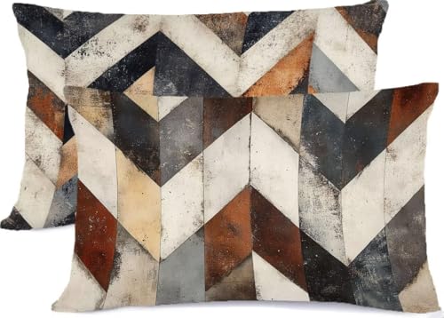Retro Kissenbezug 50 x 80 Streifen Kissen 50x80, Leinen KopfKissenbezug 2er Set Kissenbezüge mit Reißverschluss, Zierkissenbezüge Seitenschläferkissen Bezug Dekokissen für Deko Wohnzimmer Zimmer R-267 Retro Kissenbezug 50 x 80 Streifen Kissen 50x80, Leinen KopfKissenbezug 2er Set Kissenbezüge mit Reißverschluss, Zierkissenbezüge Seitenschläferkissen Bezug Dekokissen für Deko Wohnzimmer Zimmer R-267 von Generic