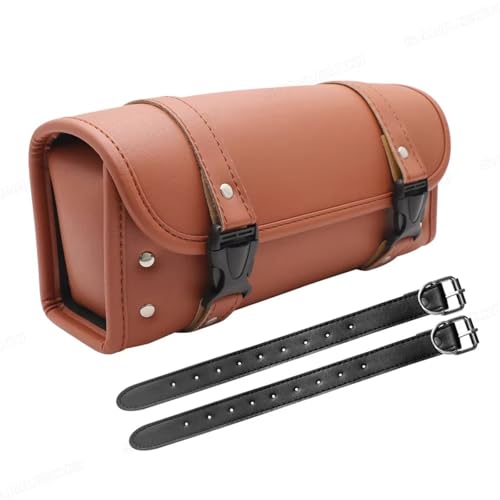 Retro Motorrad Satteltaschen Schwarz/Braun Leder Motorrad Seite Werkzeug Schwanz Tasche PU Gepäck Für Harley(BN) von Generic