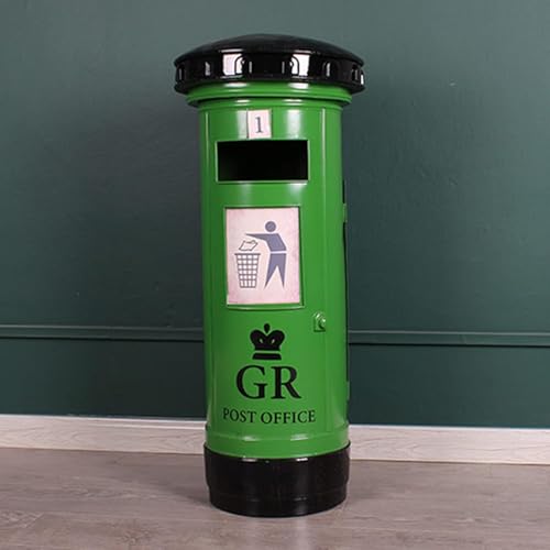 Retro Mülleimer Industriestil Schmiedeeisen Briefkasten Form Mülleimer Kreative Persönlichkeit American Bar Restaurant Mülleimer Dekorative Ornamente, Green von Generic