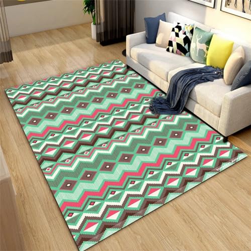 Retro-Stammesmuster 3D-Gedruckter Teppich Whraum Bodenmatte Teppiche Für Wohnzimmer Kinderzimmer Schlafzimmer Outdoor-Teppiche Geburtstagsgeschenk 160 X 230 cm - Leicht Zu Reinigen /3813360855939 von Generic