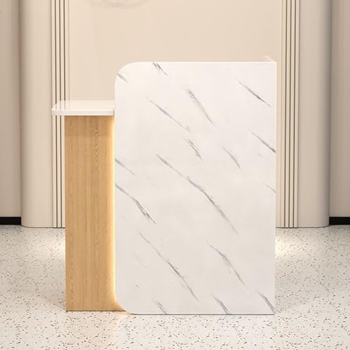 Rezeption Schreibtisch Negotiation Tisch Computerschrank mit Kabelmanagement Welcome Schreibtisch for Stores Lobbies Lounges Bars & Rezeption Areas White Wood Grain 60" von Generic