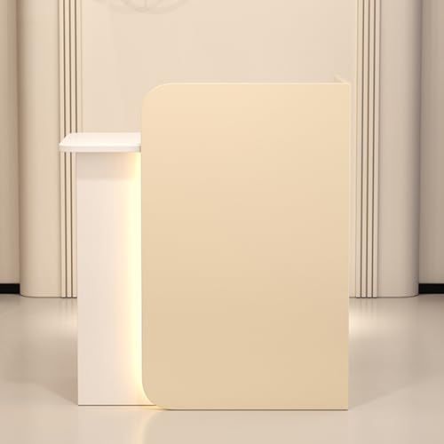 Rezeption Schreibtisch Negotiation Tisch Computerschrank mit Kabelmanagement Welcome Table & Storage for Shops Lobbies Lounges Bars and Rezeption Areas White Apricot Finish von Generic