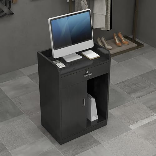 Rezeption Schreibtisch Negotiation Tisch Retail Zähler mit Drawers for Restaurant & Store Use Black 60x40x100cm Stylish & Functional Design Perfect for Business Settings Rezeption Schreibtisch Negotiation Tisch Retail Zähler mit Drawers for Restaurant & Store Use Black 60x40x100cm Stylish & Functional Design Perfect for Business Settings von Generic