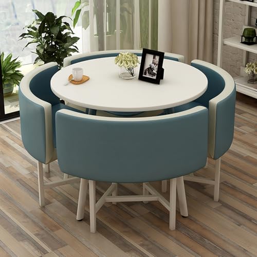 Rezeption Schreibtisch Negotiation Tisch Square/Round Dining Set with 4 Chairs Conference Room Table Business Combo Living Room Use Dark Blue One Size Fits All Rezeption Schreibtisch Negotiation Tisch Square/Round Dining Set with 4 Chairs Conference Room Table Business Combo Living Room Use Dark Blue One Size Fits All von Generic