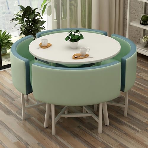 Rezeption Schreibtisch Negotiation Tisch Square/Round Dining Table with 4 Chairs Conference Room Furniture Business Combination Living Room & Lounge Use Blue One Size Rezeption Schreibtisch Negotiation Tisch Square/Round Dining Table with 4 Chairs Conference Room Furniture Business Combination Living Room & Lounge Use Blue One Size von Generic