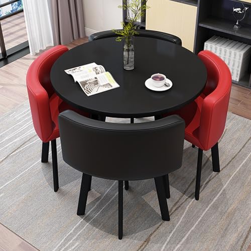 Rezeption Schreibtisch Round Negotiation Table for 4 Red Dining Set Modern Conference Furniture Stylish Meeting Room Table Perfect for Office & Home Use Rezeption Schreibtisch Round Negotiation Table for 4 Red Dining Set Modern Conference Furniture Stylish Meeting Room Table Perfect for Office & Home Use von Generic