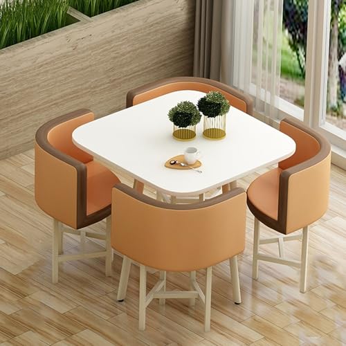 Rezeption Schreibtisch Square/Round Negotiation Table with 4 Chairs Business Meeting Table Conference Room Furniture Living Room Set Orange One Size Modern Design Rezeption Schreibtisch Square/Round Negotiation Table with 4 Chairs Business Meeting Table Conference Room Furniture Living Room Set Orange One Size Modern Design von Generic
