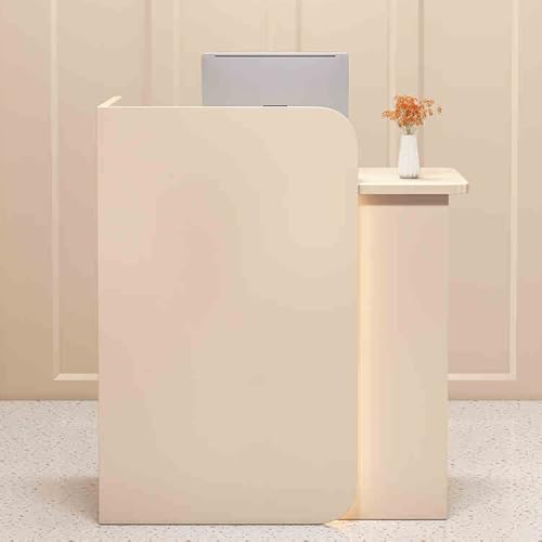 Rezeption Schreibtisch mit Lockable Drawer 31,5" Negotiation Table for Salon Office YellowModern Rezeption Zähler Stylish Front Schreibtisch Möbel for Professional Spaces von Generic