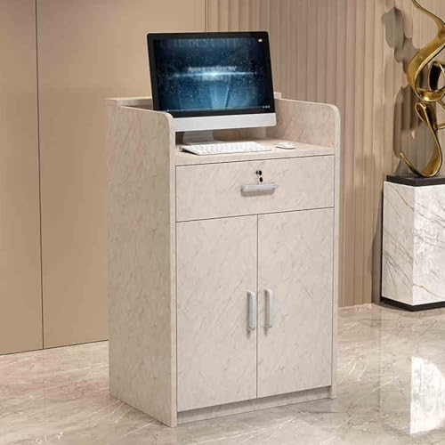 Rezeption Schreibtisch mit Lockable Drawer Negotiation Table Ample Storage Space Light Pink 80 cm / 31,5 Zoll Ideal for Salon and Rezeption Areas Rezeption Schreibtisch mit Lockable Drawer Negotiation Table Ample Storage Space Light Pink 80 cm / 31,5 Zoll Ideal for Salon and Rezeption Areas von Generic