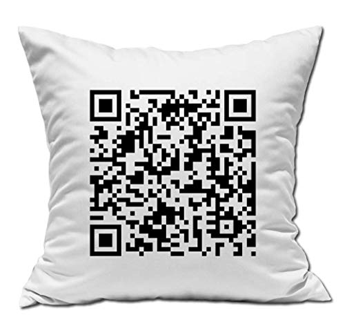 Rick Roll QR Code Funny Meme Graphic Weißes Kissen 40x40cm von Generic