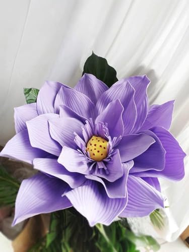 Riesen Schaumblumen Groß Lotus Kopf DIY Haus Hochzeit Party Fotografie Hintergrund Wand Bühne Dekoration Mode Lila Blumen, Purple, 60cm Riesen Schaumblumen Groß Lotus Kopf DIY Haus Hochzeit Party Fotografie Hintergrund Wand Bühne Dekoration Mode Lila Blumen, Purple, 60cm von Generic