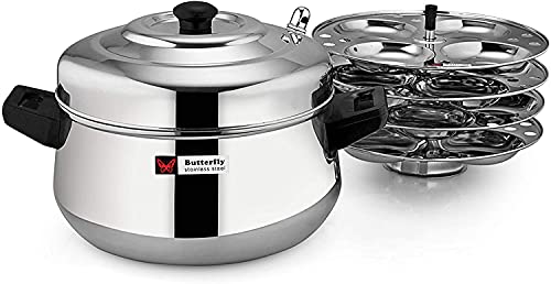Riesiger Korb 5160 – Edelstahl Curve Idli Herd, Idly Maker Set mit 4 Tellern, 16 Idlies, silber Riesiger Korb 5160 – Edelstahl Curve Idli Herd, Idly Maker Set mit 4 Tellern, 16 Idlies, silber von Generic