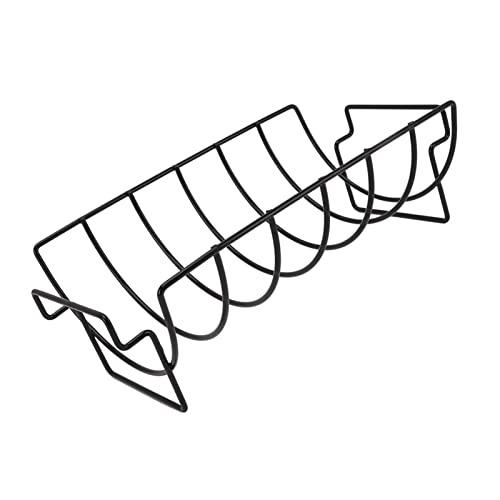 Rippenregal Zum Rauchen, Beschichtetes Hühnchensteak Röstenständer Rindfleischrippen Grill Grill Hähnchenregal Rippchen Rack für Holzkohlegrill Raucher oder Gasgrill, Schwarz, Schwarz Rippenregal Zum Rauchen, Beschichtetes Hühnchensteak Röstenständer Rindfleischrippen Grill Grill Hähnchenregal Rippchen Rack für Holzkohlegrill Raucher oder Gasgrill, Schwarz, Schwarz von Generic