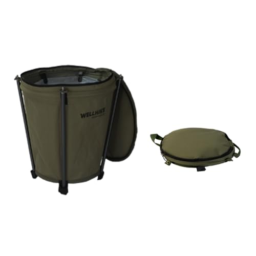 Robuster 20L Abfalleimer aus 600D Oxford Stoff Mit Deckel Faltbar Tragbar for Camping Urlaub Reisen Garten Haushalt von Generic