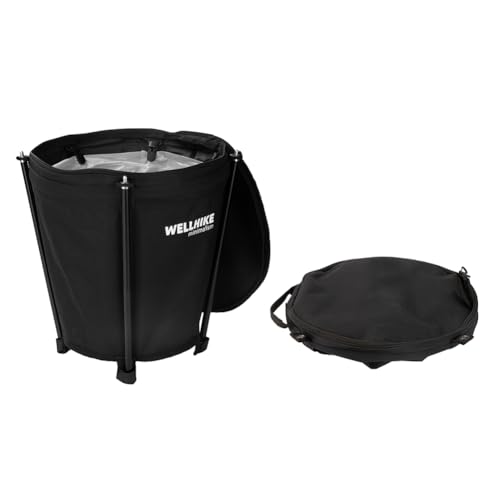 Robuster 20L Abfalleimer aus 600D Oxford Stoff Mit Deckel Faltbar Tragbar for Camping Urlaub Reisen Garten Haushalt von Generic