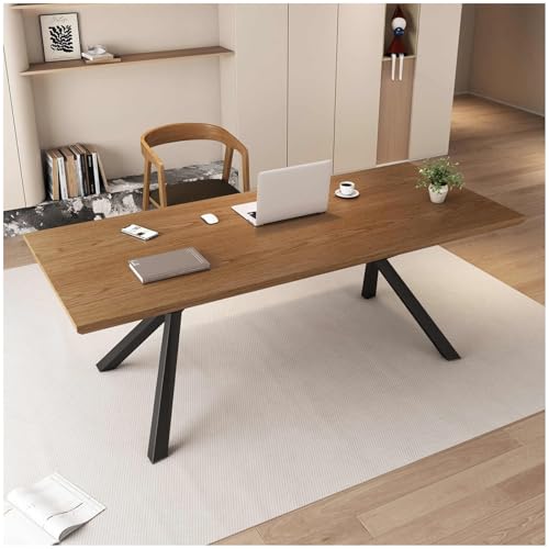 Robuster Schreibtisch, Business-Schreibtisch, Konferenztisch mit robusten Beinen, Schreibtisch im Landhausstil, 120CM Chefschreibtisch mit großer Tischplatte(A) von Generic