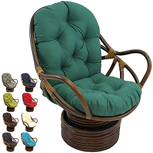Robuster schwenkbarer Schaukelstuhl mit ultra-weichen Kissen für Gartenterrasse, dunkelgrün Robuster schwenkbarer Schaukelstuhl mit ultra-weichen Kissen für Gartenterrasse, dunkelgrün von Generic