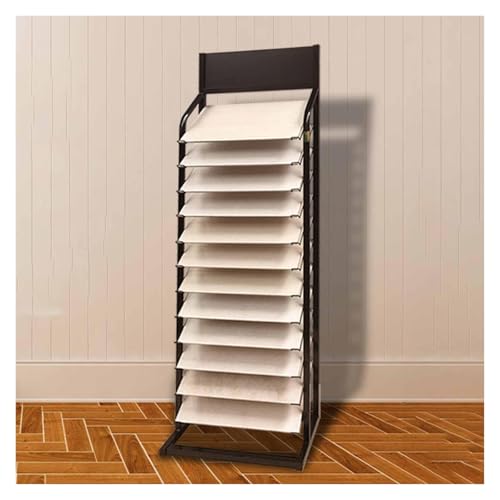 Robustes Präsentationsregal for Metallfliesen, Kommerzieller Probenhalter Mit Schrägem Einschub for Ausstellungshallen, Probenhalter for Türquarzsteinglas(26x13.8inch/66x35cm) von Generic