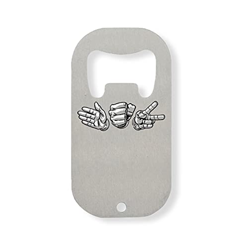 Rock Paper Scissors White Gloves Graphic Flaschenöffner aus Edelstahl Silber von Generic