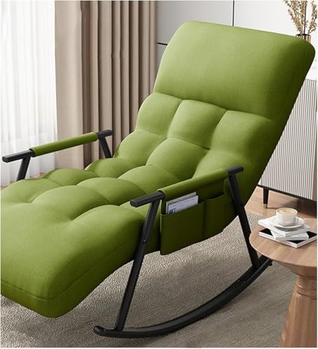 Rockig Chair Chaise Louge Chair Idoor Verstellbarer Lazy Chair Louge Chair Für Schlafzimmer Livig Zimmer Schlafsessel Mit Armlehne Aufbewahrungstasche Stilvoll Abnehmbar Und Wasc, Green, Black Legs Rockig Chair Chaise Louge Chair Idoor Verstellbarer Lazy Chair Louge Chair Für Schlafzimmer Livig Zimmer Schlafsessel Mit Armlehne Aufbewahrungstasche Stilvoll Abnehmbar Und Wasc, Green, Black Legs von Generic