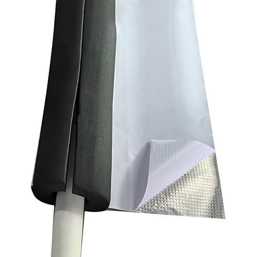 Rohrisolierung Kautschuk Isolierschlauch 95 cm Aluminiumfolie Schaumstoffschläuche für Warm und Kaltwasserrohre, Schutzschlauch Heizungsrohr Isolierung(ID 4-1/3"=110mm) von Generic