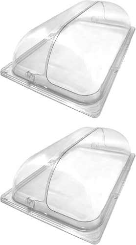 Roll Top Chafing Dish Abdeckungen Halbe Größe Durchsichtige Bäckereipfanne Kunststoff Lebensmitteldisplay Abdeckung Dessert Kuchen Abdeckung Staubdichter Deckel Für Kuche, Transparent, 5 von Generic