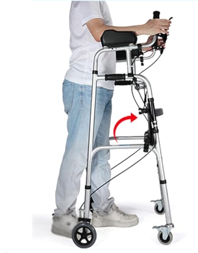 Rollator Mit Bremsen Und Armlehnenpolster, Leichter Faltbarer 4-Rad-rollator Walker Mit Gepolstertem Sitz, Silver Rollator Mit Bremsen Und Armlehnenpolster, Leichter Faltbarer 4-Rad-rollator Walker Mit Gepolstertem Sitz, Silver von Generic