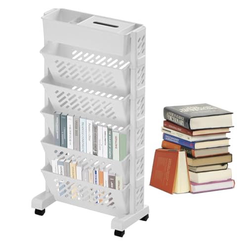 Rollbarer Bücherwagen – Robuster Bücherständer Ablagewagen, Stahl Rollen | Etagen Bücherregal Abnehmbarem Aufbau, Praktisches Aufbewahrungsregal Für Lernraum, Schule, Kinderzimmer Arbeitszimmer Rollbarer Bücherwagen – Robuster Bücherständer Ablagewagen, Stahl Rollen | Etagen Bücherregal Abnehmbarem Aufbau, Praktisches Aufbewahrungsregal Für Lernraum, Schule, Kinderzimmer Arbeitszimmer von Generic