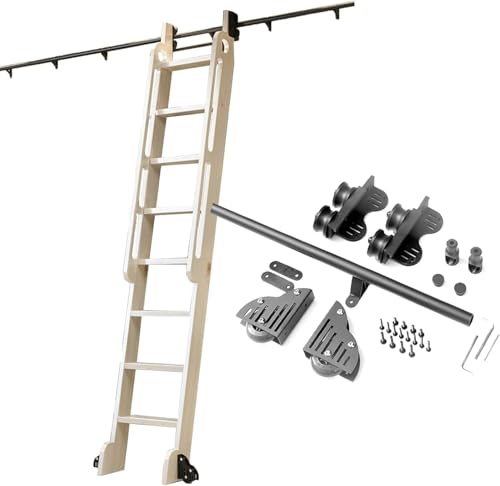 Rollende Bibliothek Leiter Hardware Kit - Teleskop Schiebeleiter Schienen Kit Mobile Leiter Aufhängeschiene Mit Umlenkrolle Schiebetür Hardware Zubehör, 20ft/600cm Track kit Rollende Bibliothek Leiter Hardware Kit - Teleskop Schiebeleiter Schienen Kit Mobile Leiter Aufhängeschiene Mit Umlenkrolle Schiebetür Hardware Zubehör, 20ft/600cm Track kit von Generic