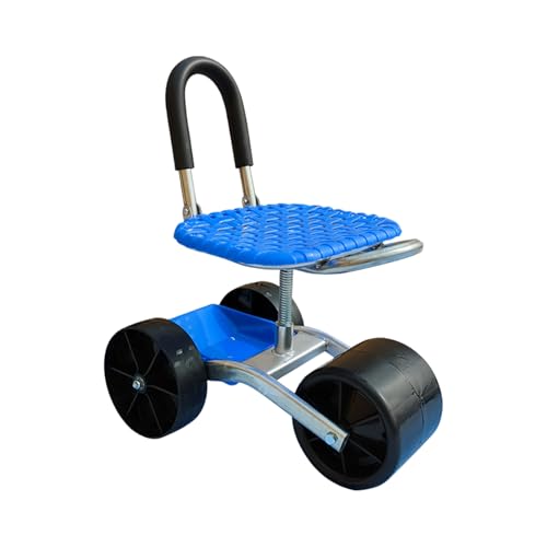 Rollender Gartenstuhl - Einstellbare Höhe Gartenroller Mit Sitz Und Rädern | 360 Grad Drehhocker Für Outdoor Garten Garage Camp Patios von Generic