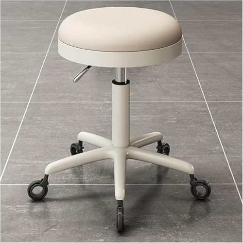 Rollhocker Drehbarer Hocker Drehbarer Salon Hocker Stuhl Verstellbarer Zeichenhocker Werkbank Hocker Massage Spa Tattoo Fotografie Hocker Mit Pu-Leder Verstellbar, Beige, One Size Rollhocker Drehbarer Hocker Drehbarer Salon Hocker Stuhl Verstellbarer Zeichenhocker Werkbank Hocker Massage Spa Tattoo Fotografie Hocker Mit Pu-Leder Verstellbar, Beige, One Size von Generic
