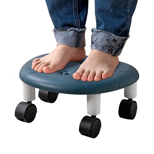 Rollhocker - Moderner Rollsitz, niedriger runder Rollhocker | Universeller leiser tragbarer Rollhocker, mobiler Hocker für Garagengeschäft, Heimbüro, 1 von Generic
